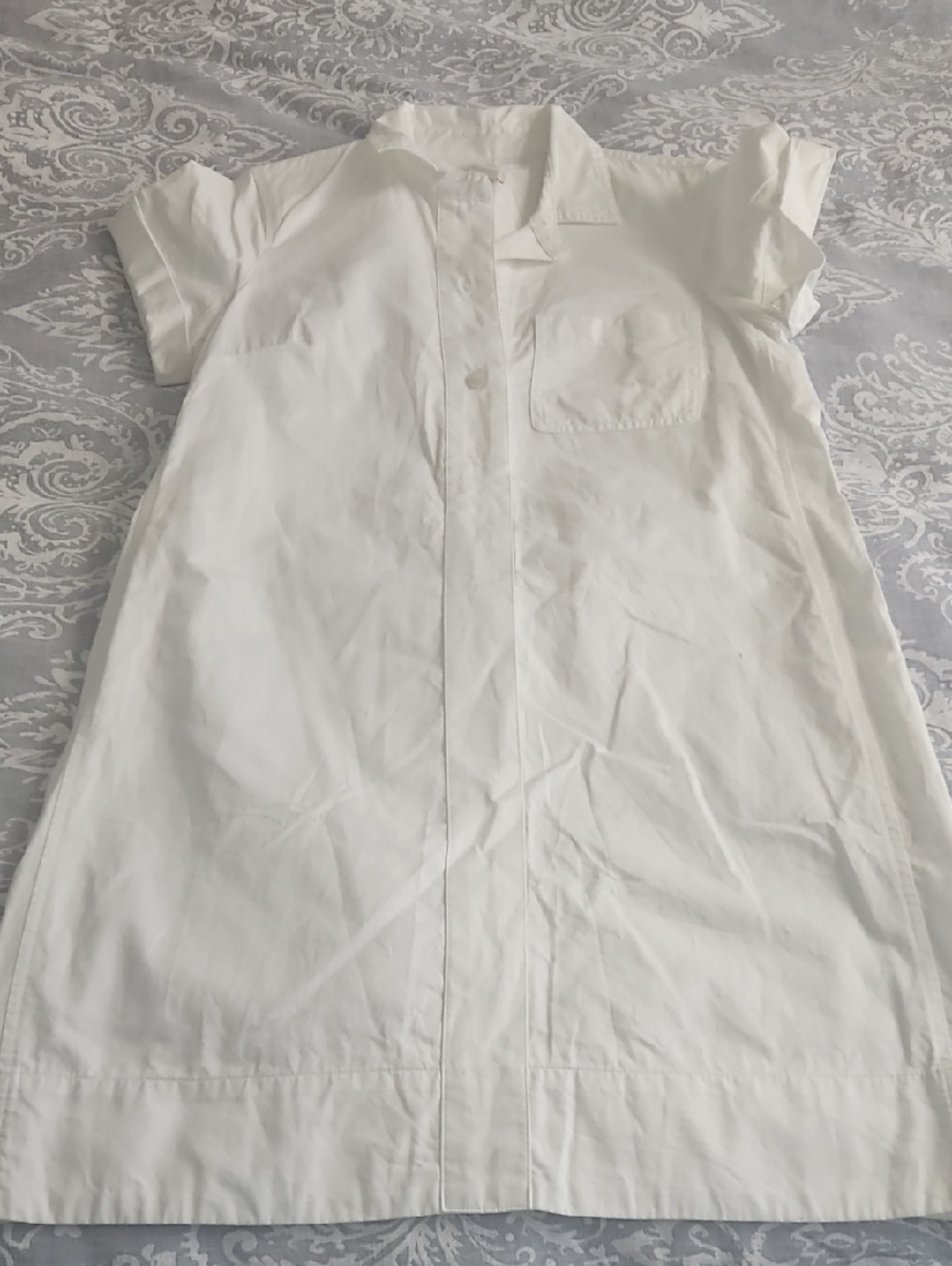 Gap White Short-Sleeve Shirt Dress